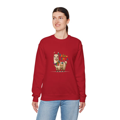 Unisex Heavy Blend™ mw2124 | Fa La La Llama Christmas Sweatshirt – Funny Holiday Llama Crewneck, Cute Festive Xmas Gift
