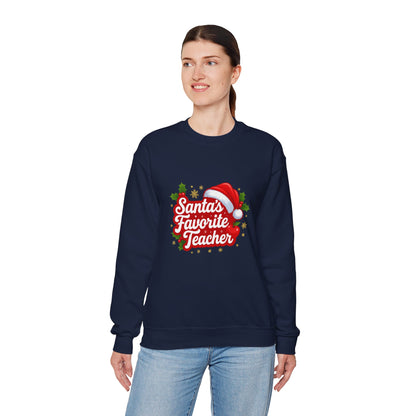 Unisex Heavy Blend™ mw2089 | Santa’s Favorite Teacher Sweatshirt – Cute Christmas Gift for Teachers, Holiday Pullover