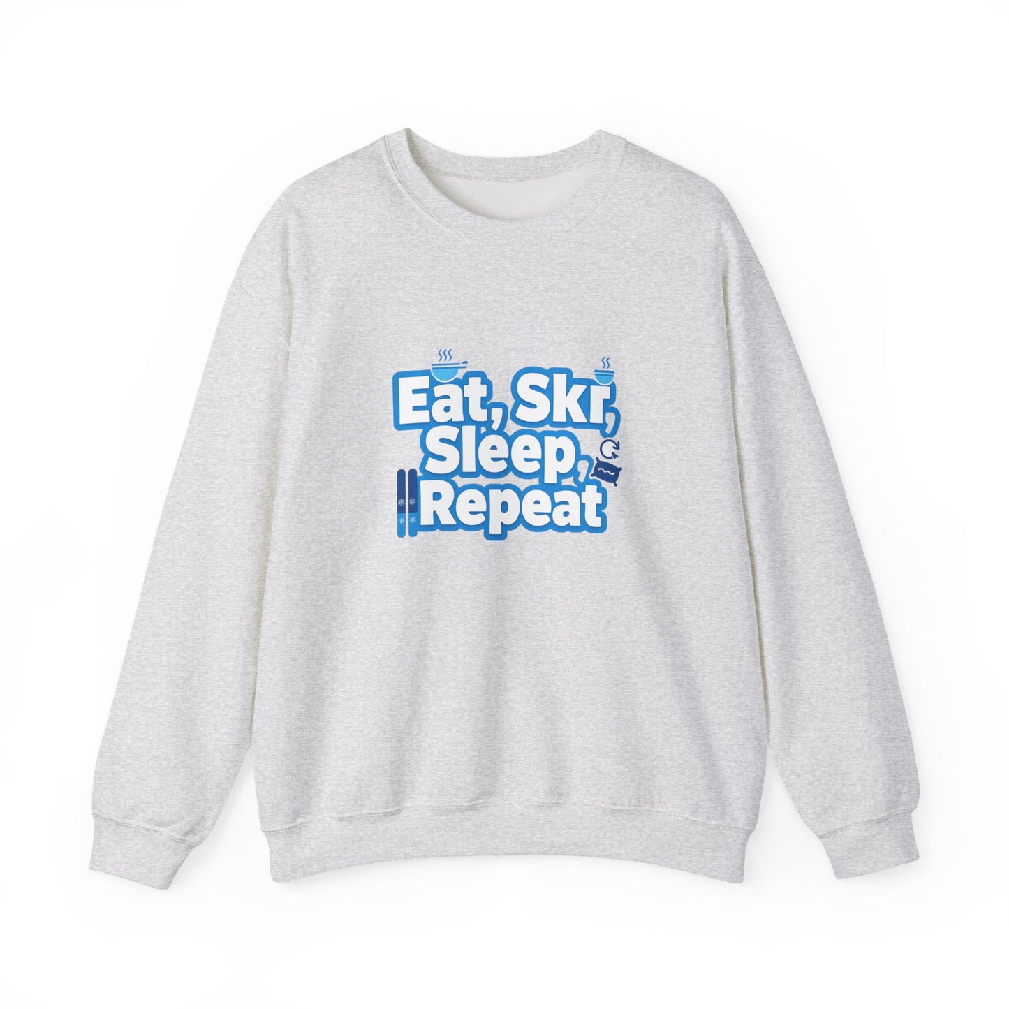 Unisex Heavy Blend™ mw2115 | Eat Ski Sleep Repeat Sweatshirt – Funny Skiing Winter Crewneck, Cozy Snow Sports Gift for Ski Lovers