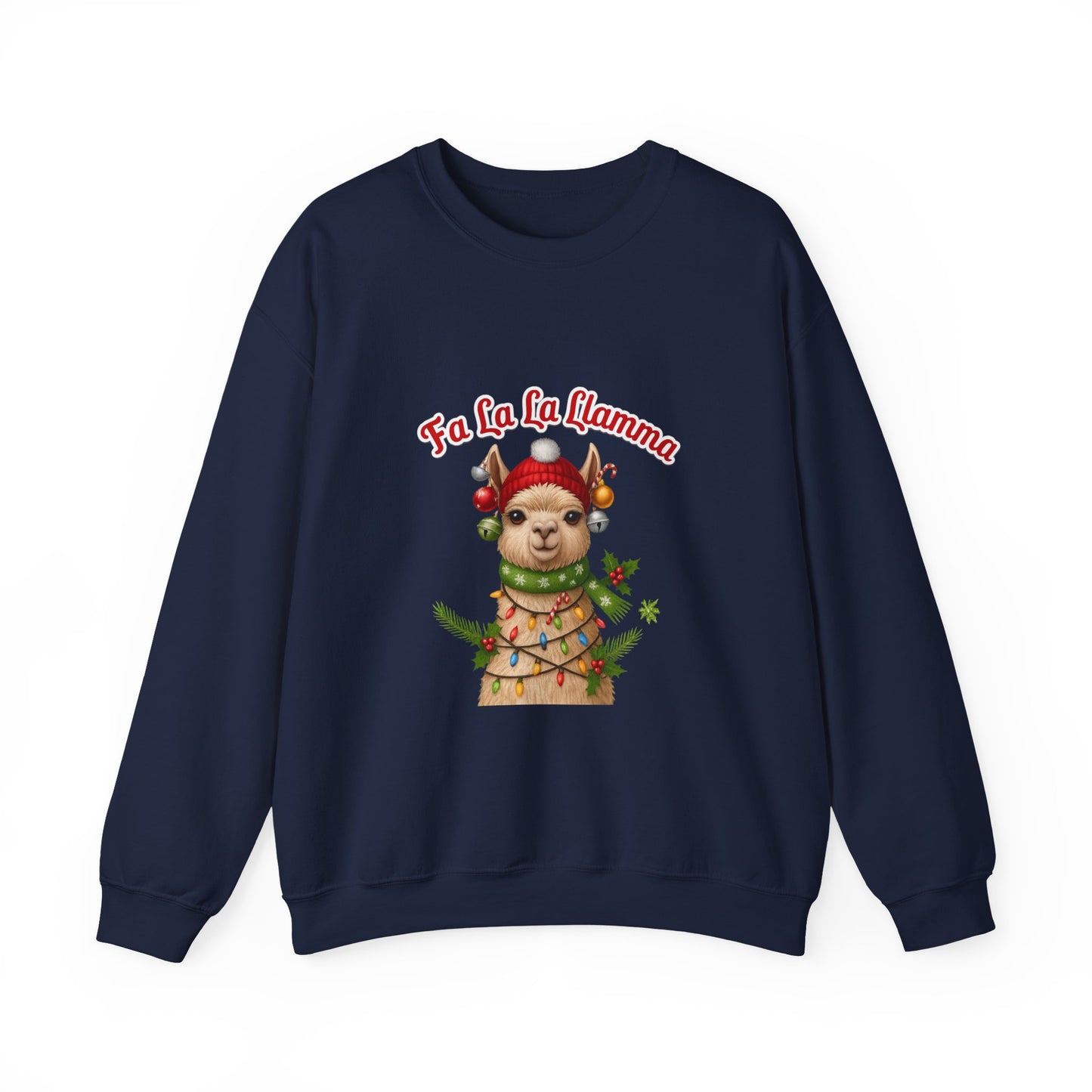 Unisex Heavy Blend™ mw2125 | Fa La La Llama Christmas Sweatshirt – Funny Holiday Llama Crewneck, Cute Festive Xmas Gift