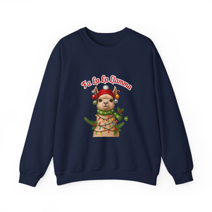 Unisex Heavy Blend™ mw2125 | Fa La La Llama Christmas Sweatshirt – Funny Holiday Llama Crewneck, Cute Festive Xmas Gift