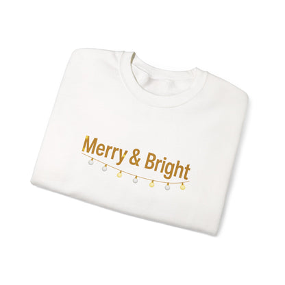Unisex Heavy Blend™ mw2063 | Merry & Bright Christmas Sweatshirt – Minimalist Holiday Lights Crewneck, Festive Winter Pullover Sweater