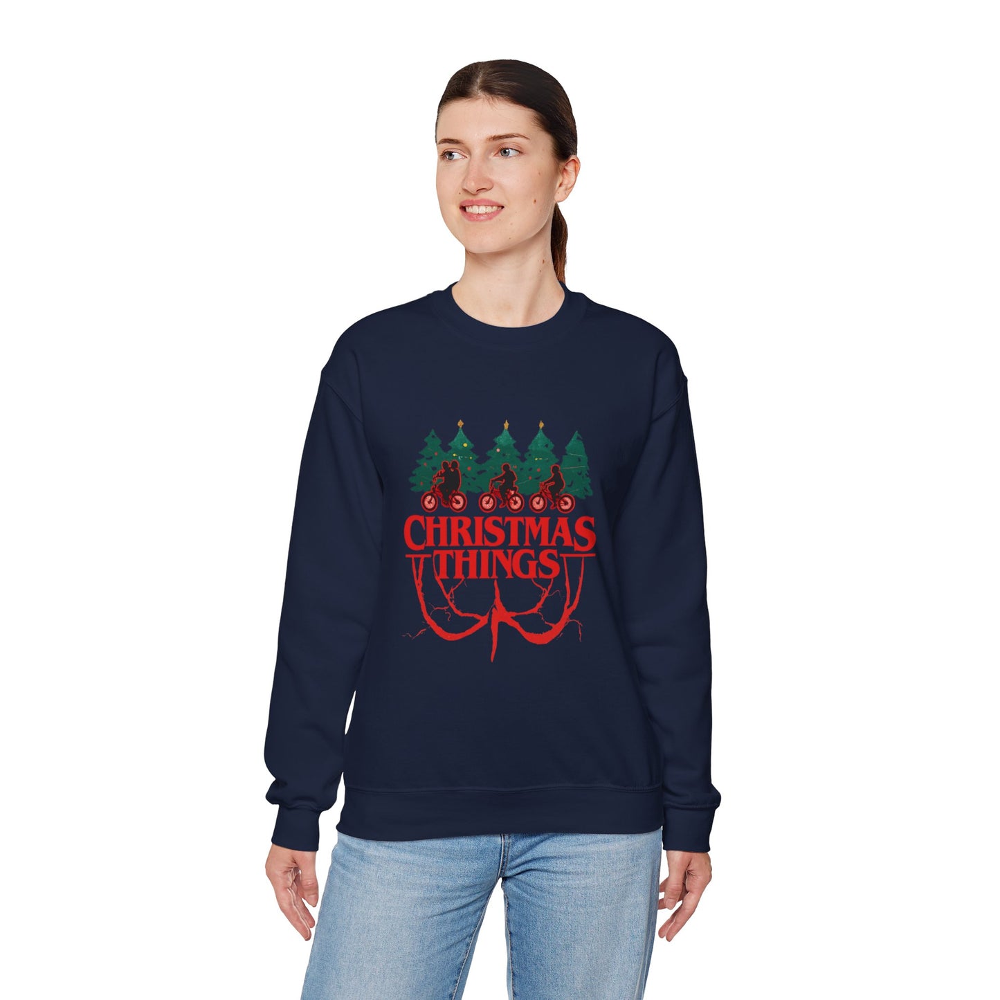Unisex Heavy Blend™ mw2016 | Christmas Things Sweatshirt – Funny Holiday Crewneck | Cozy Unisex Winter Gift for Stranger Things Fans