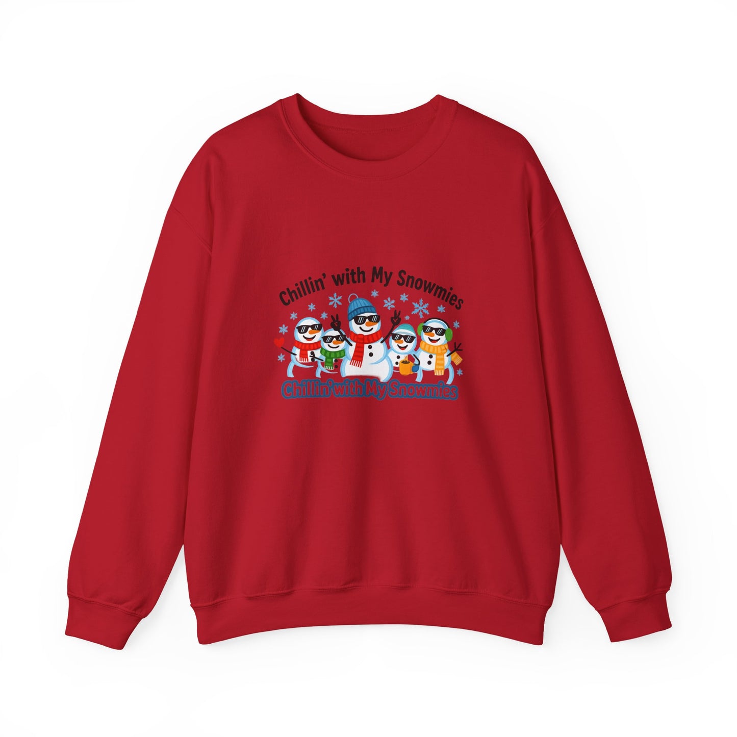 Unisex Heavy Blend™ mw2108 | Chillin’ With My Snowmies Christmas Sweatshirt – Funny Snowman Holiday Crewneck, Cute Winter Xmas Gift