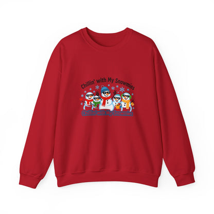 Unisex Heavy Blend™ mw2108 | Chillin’ With My Snowmies Christmas Sweatshirt – Funny Snowman Holiday Crewneck, Cute Winter Xmas Gift