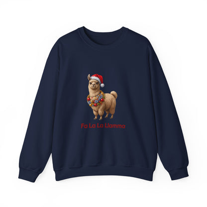 Unisex Heavy Blend™ mw2126 | Fa La La Llama Christmas Sweatshirt – Funny Holiday Llama Crewneck, Cute Festive Xmas Gift