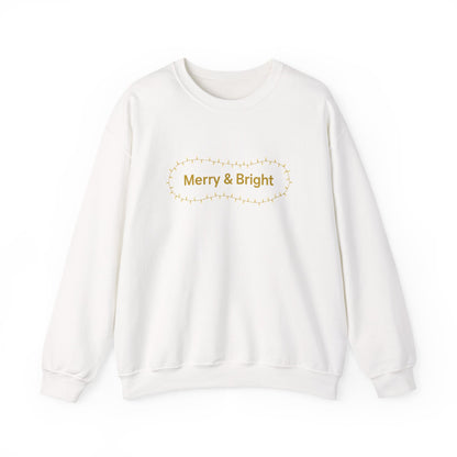 Unisex Heavy Blend™ mw2064 | Merry & Bright Christmas Sweatshirt – Minimalist Holiday Lights Crewneck, Festive Winter Pullover Sweater