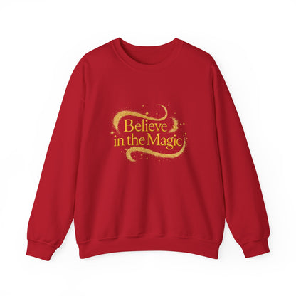 Unisex Heavy Blend™ mw2102 | Believe in the Magic Christmas Sweatshirt – Sparkly Holiday Crewneck, Festive Xmas Gift for Winter Lovers