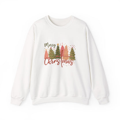 Unisex Heavy Blend™ mw2042 | Merry Christmas Sweatshirt – Faith Cross Holiday Crewneck, Christian Christmas Pullover, Festive Winter Outfit