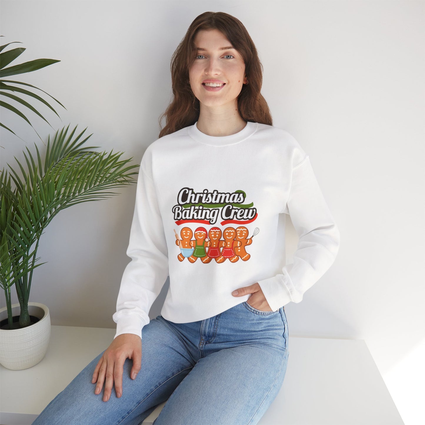 Unisex Heavy Blend™ mw2092 | Christmas Baking Crew Sweatshirt – Gingerbread Cookie Lovers Holiday Pullover, Fun Family Matching Christmas Outfit