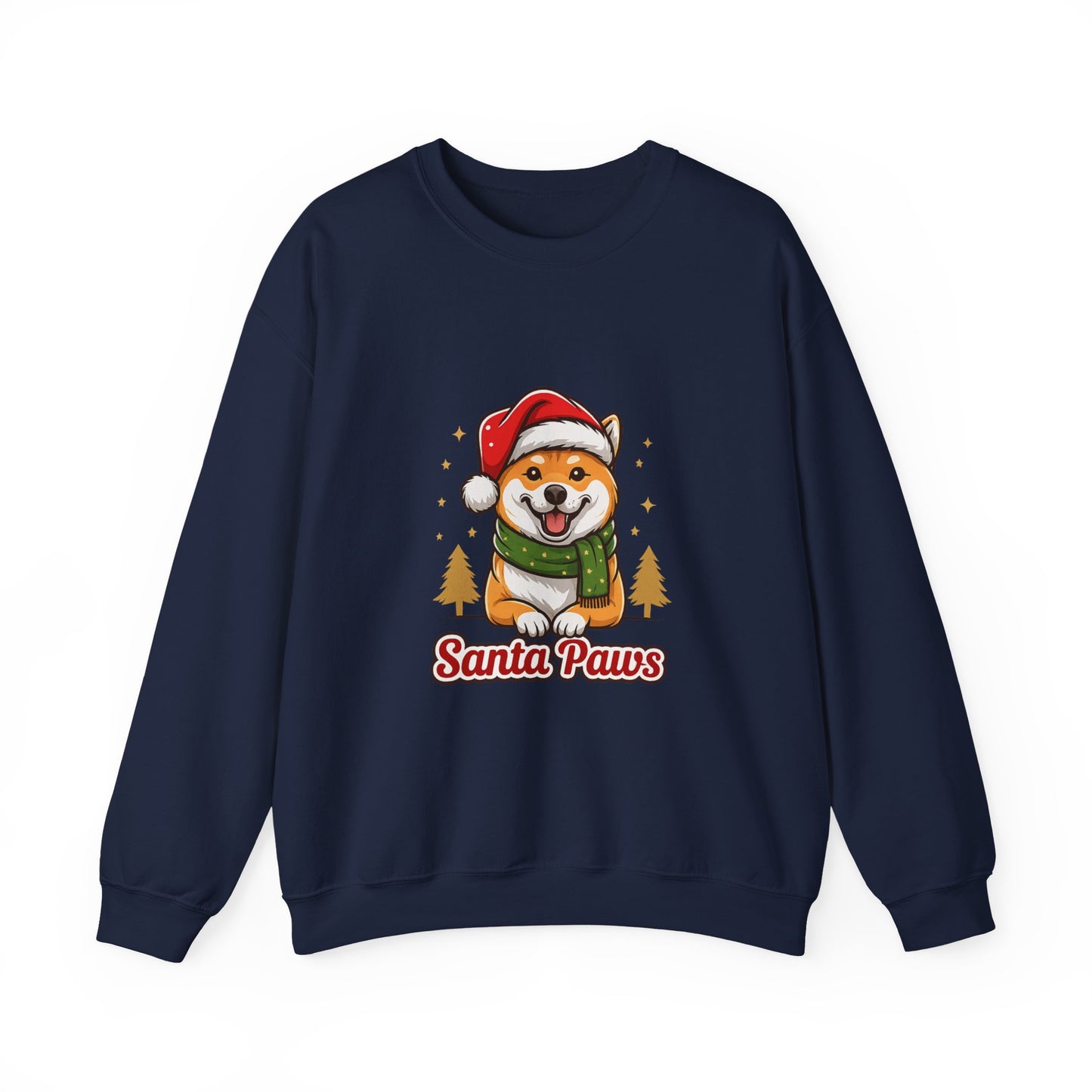 Unisex Heavy Blend™ mw2097 | Santa Paws Shiba Inu Christmas Sweatshirt – Cute Dog Holiday Crewneck, Festive Xmas Gift for Pet Lovers