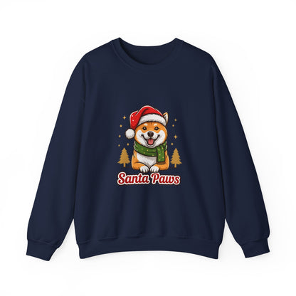 Unisex Heavy Blend™ mw2097 | Santa Paws Shiba Inu Christmas Sweatshirt – Cute Dog Holiday Crewneck, Festive Xmas Gift for Pet Lovers