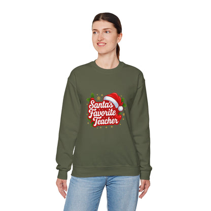 Unisex Heavy Blend™ mw2089 | Santa’s Favorite Teacher Sweatshirt – Cute Christmas Gift for Teachers, Holiday Pullover