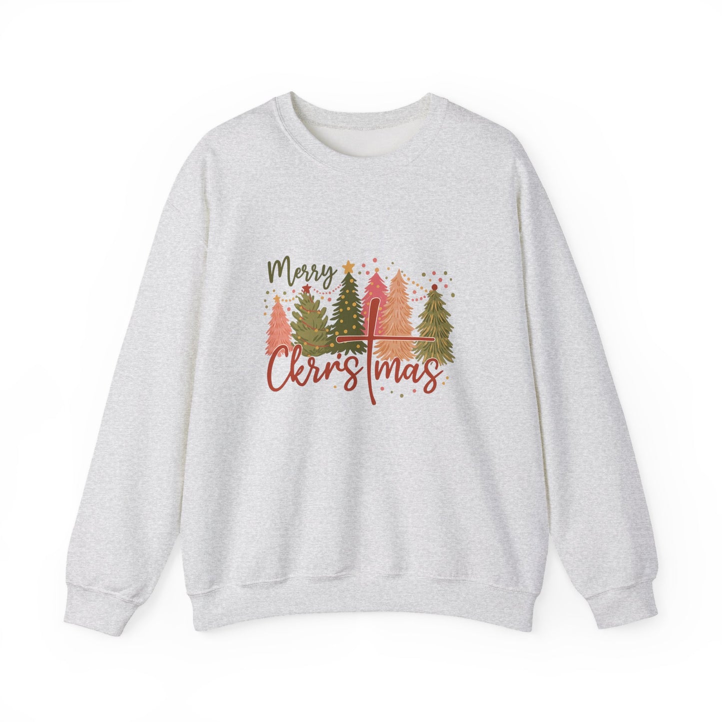 Unisex Heavy Blend™ mw2042 | Merry Christmas Sweatshirt – Faith Cross Holiday Crewneck, Christian Christmas Pullover, Festive Winter Outfit