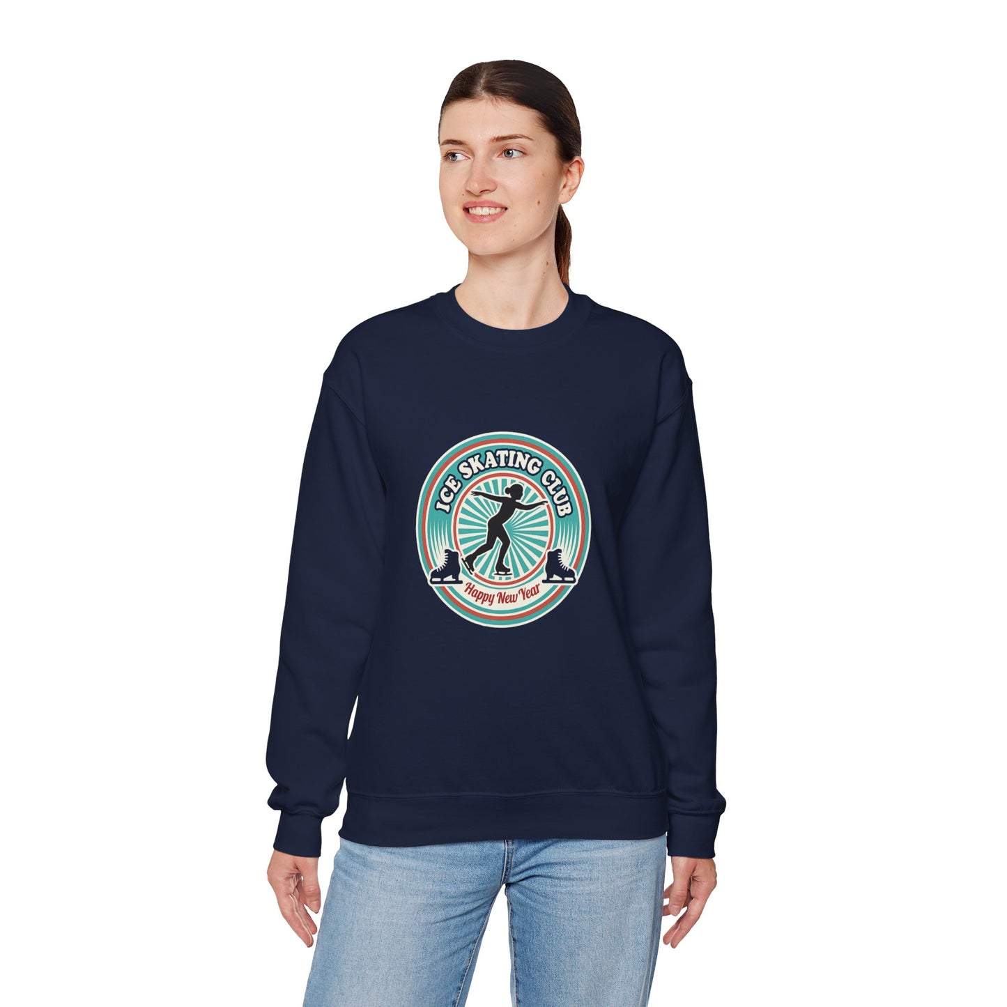 Unisex Heavy Blend™ mw2083 | Ice Skating Club Sweatshirt – Retro Winter Skater Pullover, Cozy Figure Skating Sweater Gift for Skaters