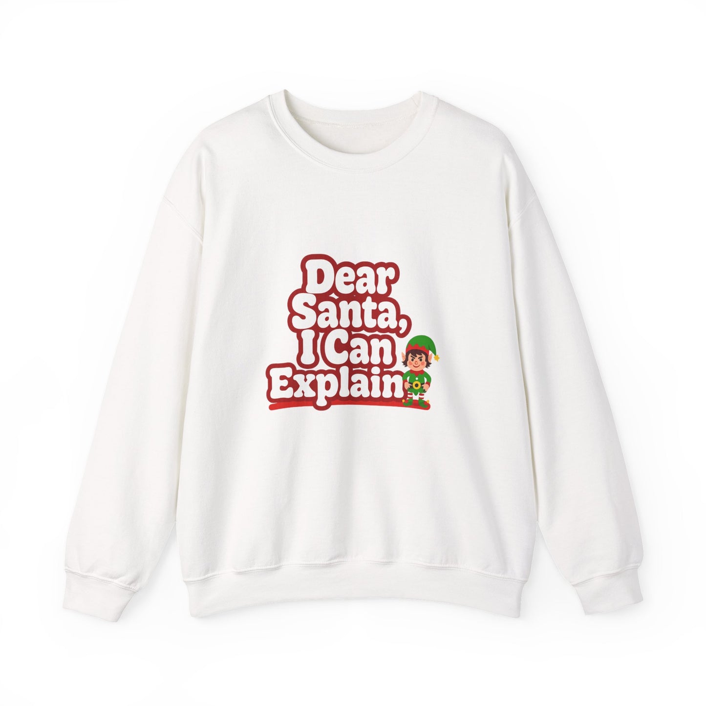 Unisex Heavy Blend™ mw2073 | Dear Santa I Can Explain Sweatshirt – Funny Christmas Elf Crewneck, Cute Holiday Pullover Sweater Gift