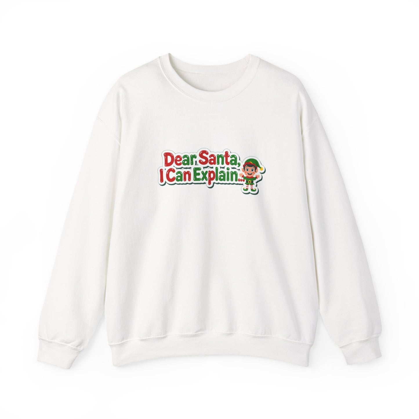 Unisex Heavy Blend™ mw2072 | Dear Santa I Can Explain Sweatshirt – Funny Christmas Elf Holiday Crewneck, Festive Winter Pullover