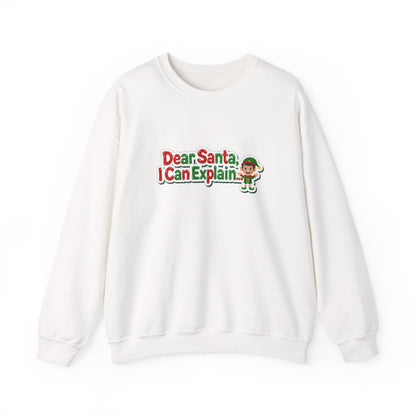 Unisex Heavy Blend™ mw2072 | Dear Santa I Can Explain Sweatshirt – Funny Christmas Elf Holiday Crewneck, Festive Winter Pullover