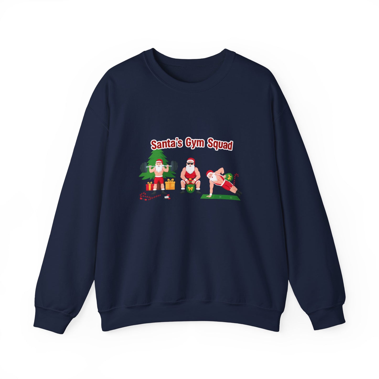 Unisex Heavy Blend™ mw2129 | Santa’s Gym Squad Christmas Sweatshirt – Funny Workout Holiday Crewneck, Festive Fitness Xmas Gift