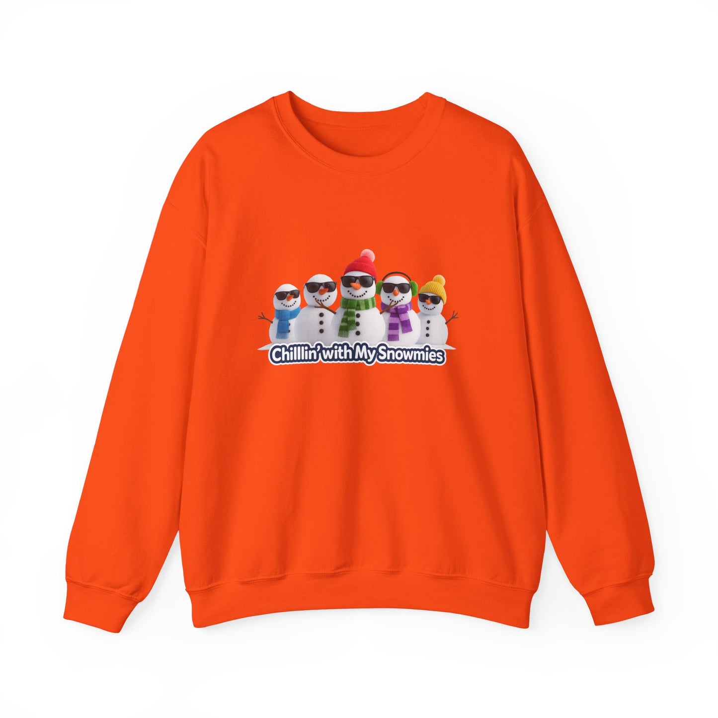 Unisex Heavy Blend™ mw2109 | Chillin’ With My Snowmies Christmas Sweatshirt – Funny Snowman Holiday Crewneck, Cute Winter Xmas Gift
