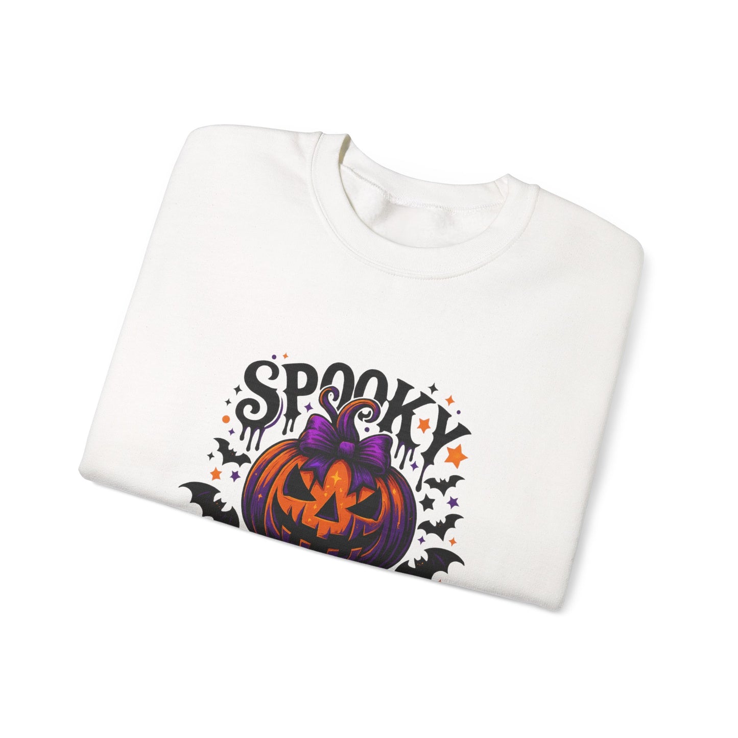 Unisex Heavy Blend™ Spooky Season Halloween Sweatshirt – Pumpkin Bat Gothic Fall Shirt | mw1021