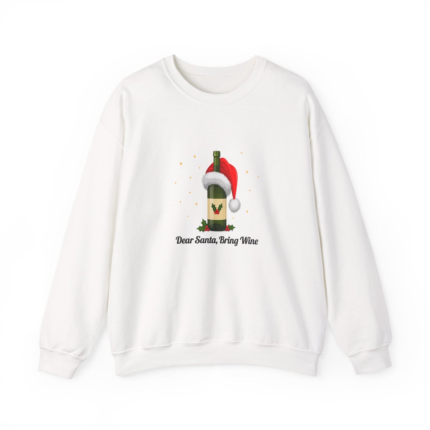 Unisex Heavy Blend™ mw2103 | Dear Santa Bring Wine Christmas Sweatshirt – Funny Holiday Crewneck, Festive Xmas Gift for Wine Lovers