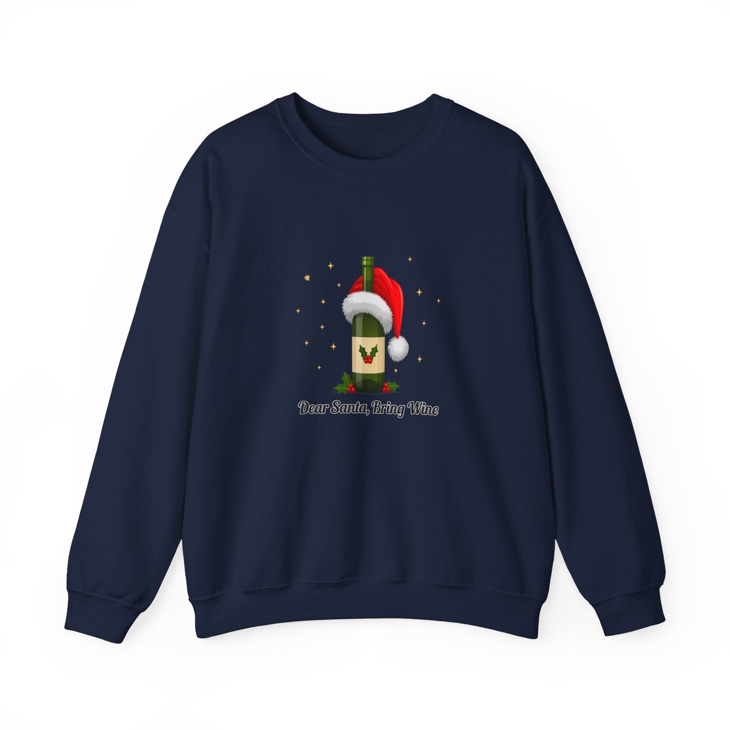 Unisex Heavy Blend™ mw2103 | Dear Santa Bring Wine Christmas Sweatshirt – Funny Holiday Crewneck, Festive Xmas Gift for Wine Lovers