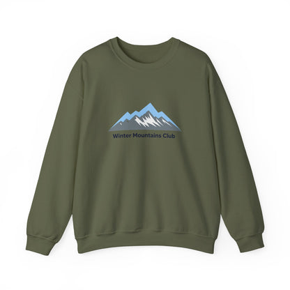 Unisex Heavy Blend™ mw2069 | Winter Mountains Club Sweatshirt – Outdoors Hiking Adventure Crewneck, Cozy Winter Pullover Sweater