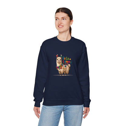 Unisex Heavy Blend™ mw2124 | Fa La La Llama Christmas Sweatshirt – Funny Holiday Llama Crewneck, Cute Festive Xmas Gift