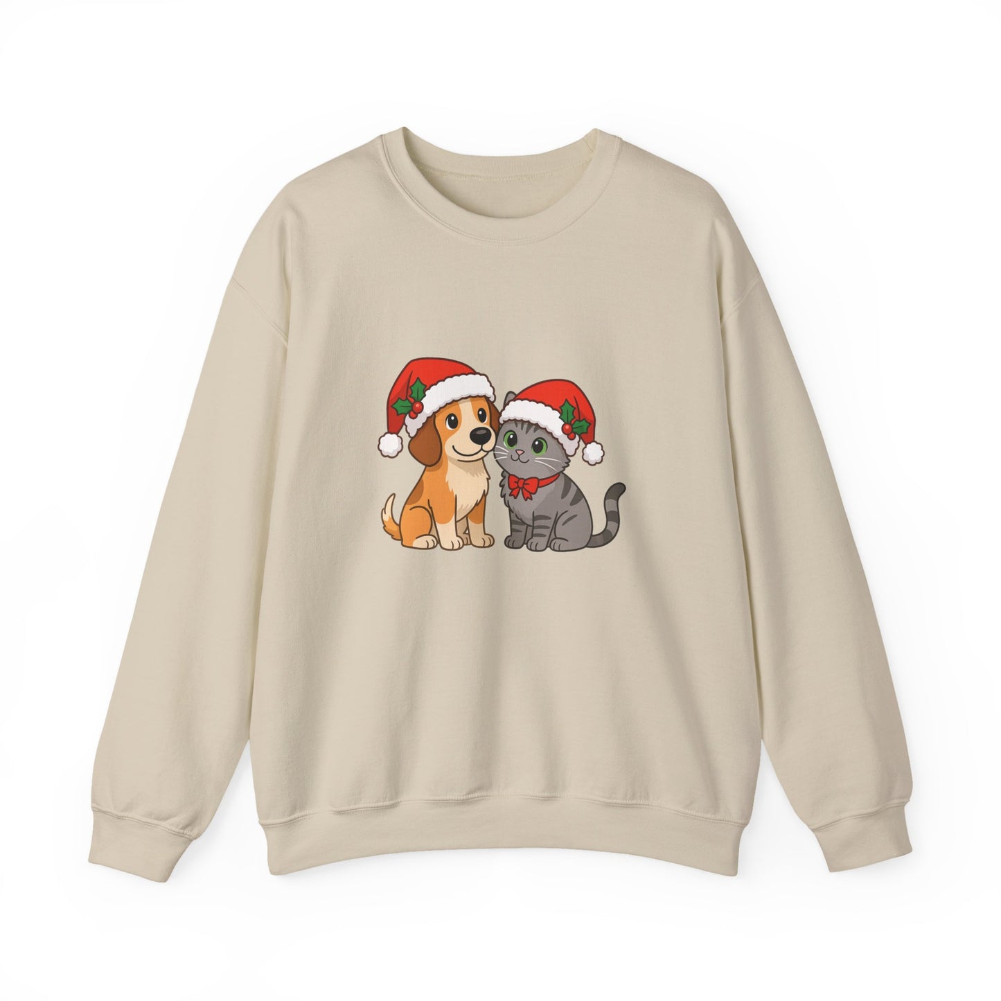 Unisex Heavy Blend™ mw2098 | Santa Paws Dog & Cat Christmas Sweatshirt – Cute Holiday Crewneck, Festive Xmas Gift for Pet Lovers