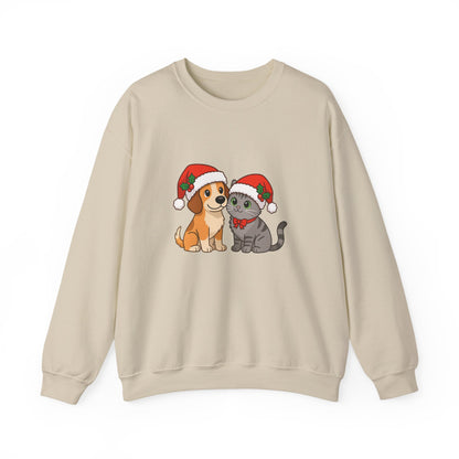 Unisex Heavy Blend™ mw2098 | Santa Paws Dog & Cat Christmas Sweatshirt – Cute Holiday Crewneck, Festive Xmas Gift for Pet Lovers