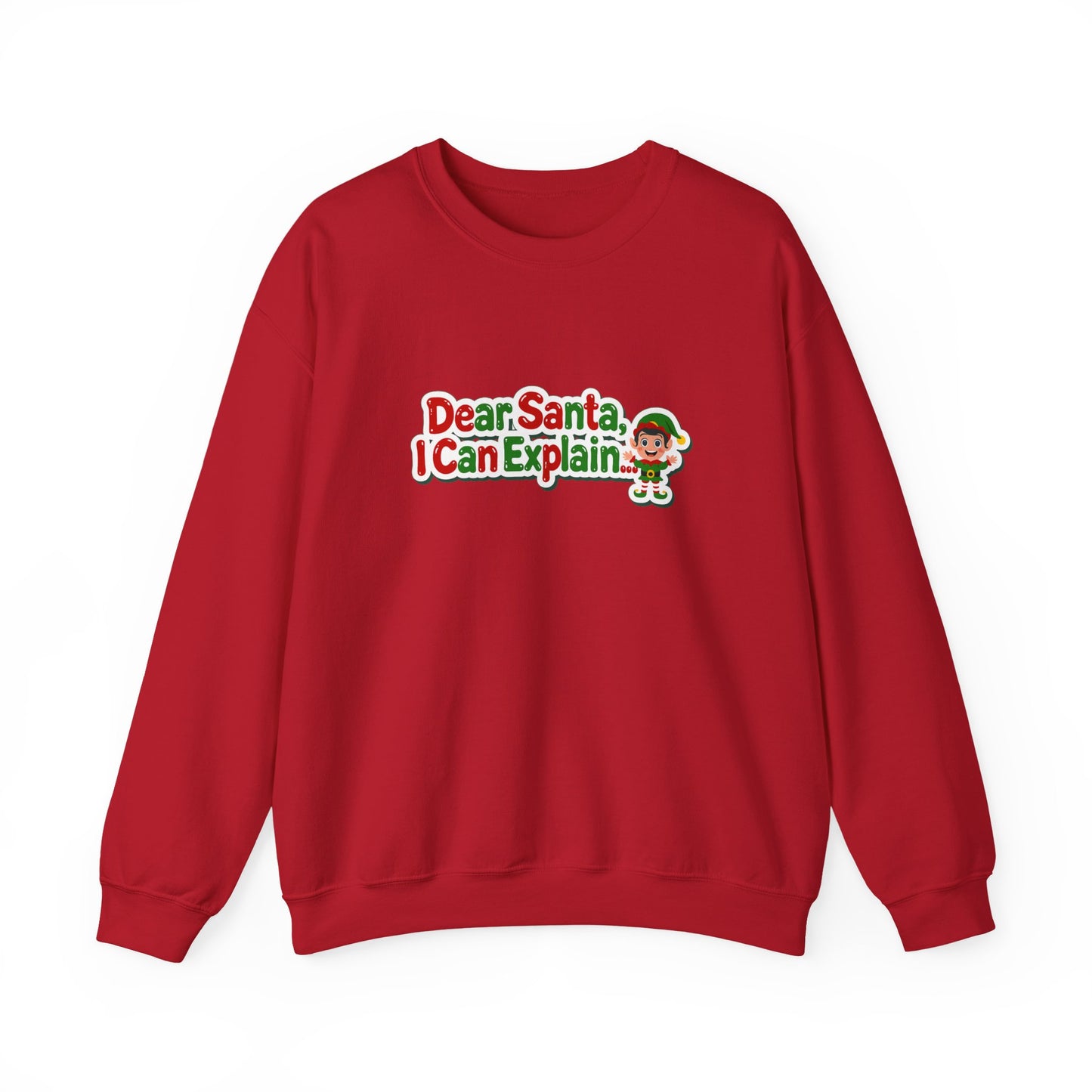 Unisex Heavy Blend™ mw2072 | Dear Santa I Can Explain Sweatshirt – Funny Christmas Elf Holiday Crewneck, Festive Winter Pullover