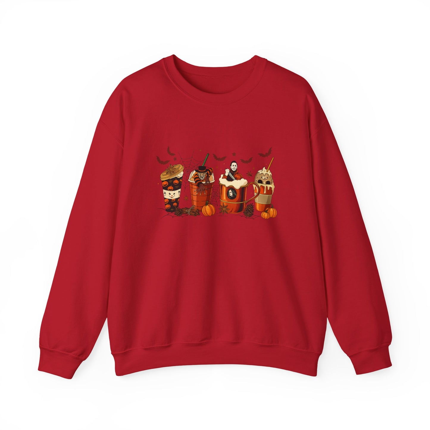 Unisex Heavy Blend™ Halloween Coffee Sweatshirt – Spooky Season Pumpkin Latte Crewneck | mw1012