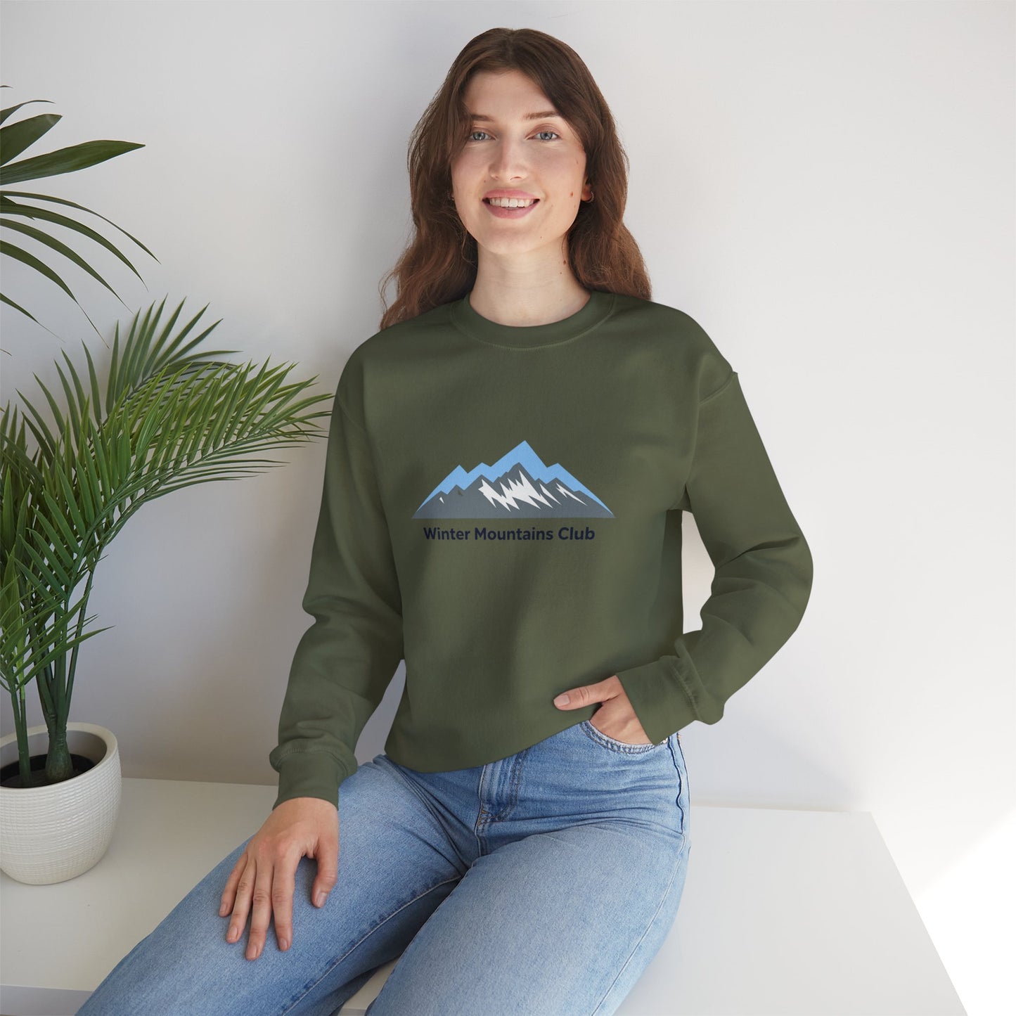 Unisex Heavy Blend™ mw2069 | Winter Mountains Club Sweatshirt – Outdoors Hiking Adventure Crewneck, Cozy Winter Pullover Sweater