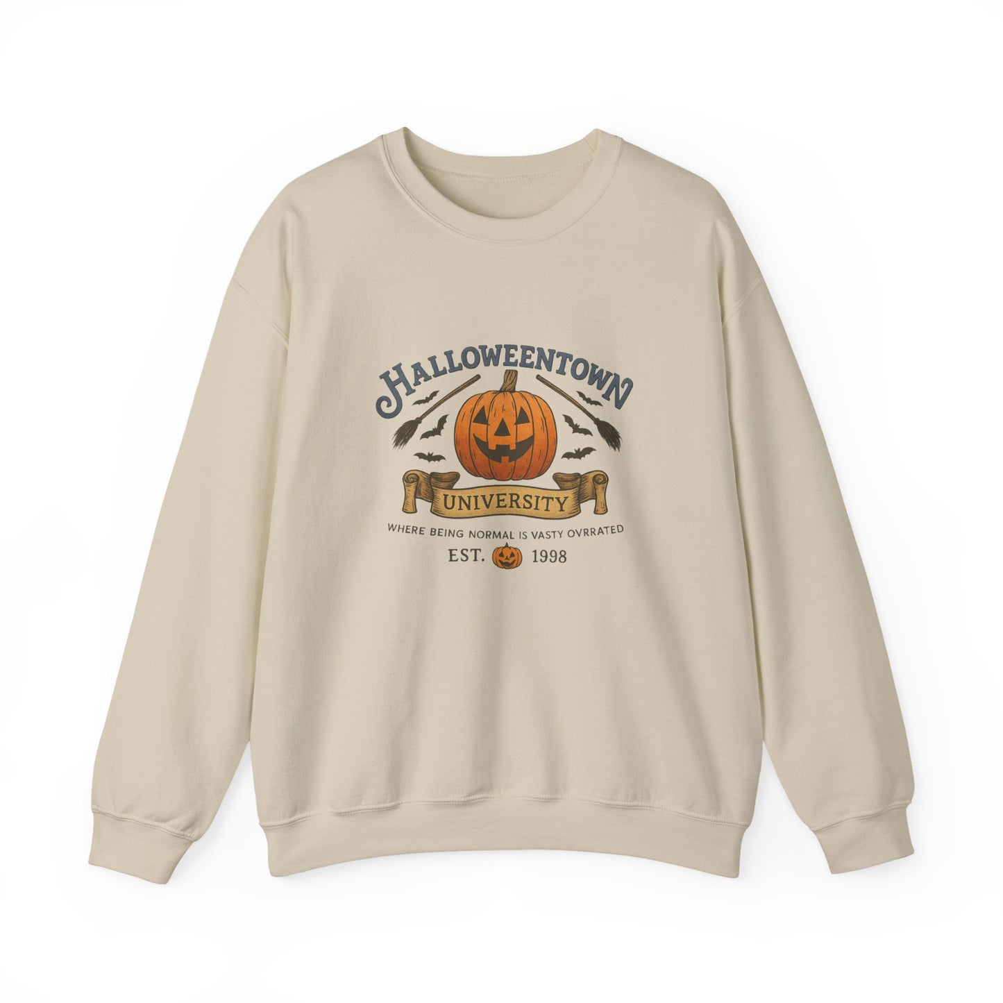Unisex Heavy Blend™ Funny Collegiate Halloween Sweatshirt – Halloweentown University Style | mw1015