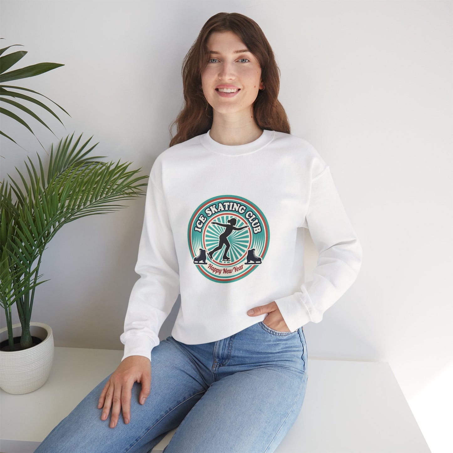 Unisex Heavy Blend™ mw2083 | Ice Skating Club Sweatshirt – Retro Winter Skater Pullover, Cozy Figure Skating Sweater Gift for Skaters