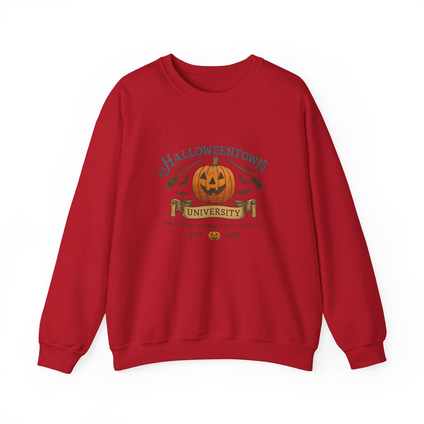 Unisex Heavy Blend™ Funny Collegiate Halloween Sweatshirt – Halloweentown University Style | mw1015