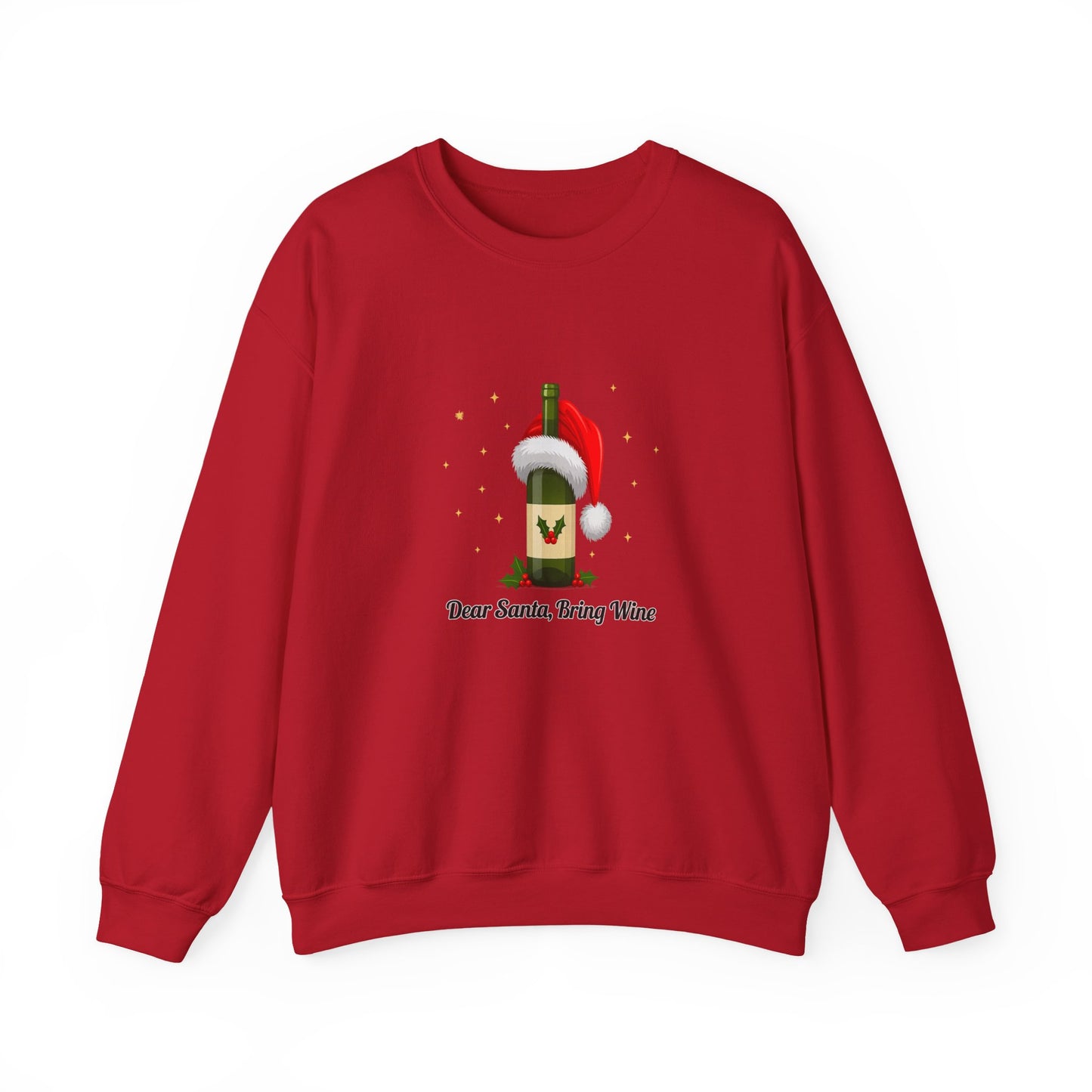 Unisex Heavy Blend™ mw2103 | Dear Santa Bring Wine Christmas Sweatshirt – Funny Holiday Crewneck, Festive Xmas Gift for Wine Lovers