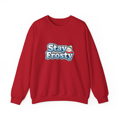 Unisex Heavy Blend™ mw2099 | Stay Frosty Christmas Sweatshirt – Funny Snowman Holiday Crewneck, Cozy Winter Xmas Gift