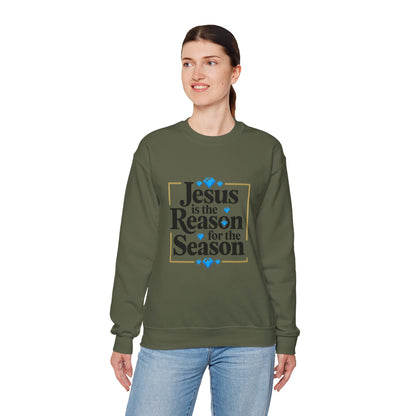 Unisex Heavy Blend™ mw2074 | Jesus Is the Reason for the Season Sweatshirt – Christian Christmas Bible Verse Crewneck, Religious Holiday Pullover