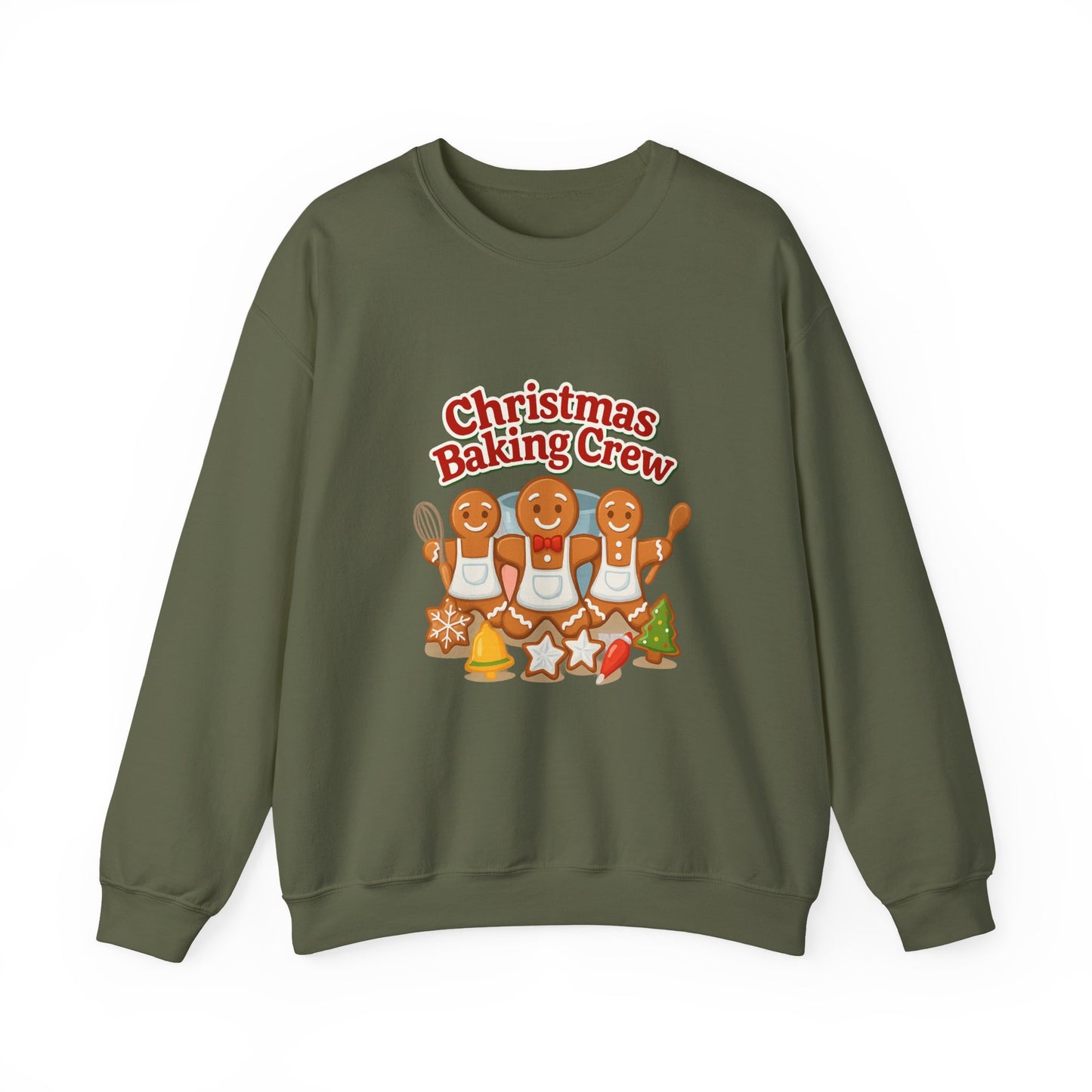 Unisex Heavy Blend™ mw2093 | Christmas Baking Crew Sweatshirt – Cute Gingerbread Cookie Holiday Pullover, Family Christmas Baking Shirt