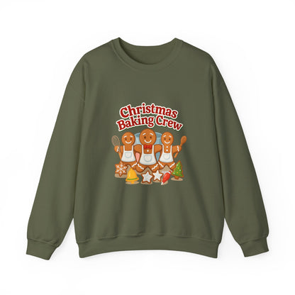 Unisex Heavy Blend™ mw2093 | Christmas Baking Crew Sweatshirt – Cute Gingerbread Cookie Holiday Pullover, Family Christmas Baking Shirt