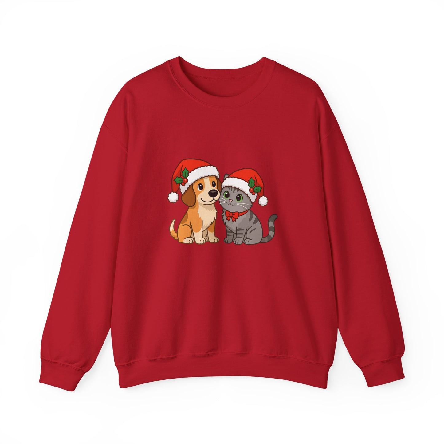 Unisex Heavy Blend™ mw2098 | Santa Paws Dog & Cat Christmas Sweatshirt – Cute Holiday Crewneck, Festive Xmas Gift for Pet Lovers