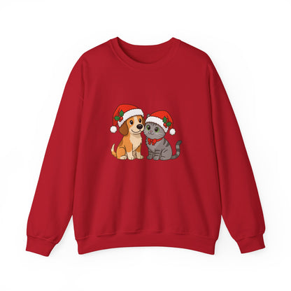 Unisex Heavy Blend™ mw2098 | Santa Paws Dog & Cat Christmas Sweatshirt – Cute Holiday Crewneck, Festive Xmas Gift for Pet Lovers