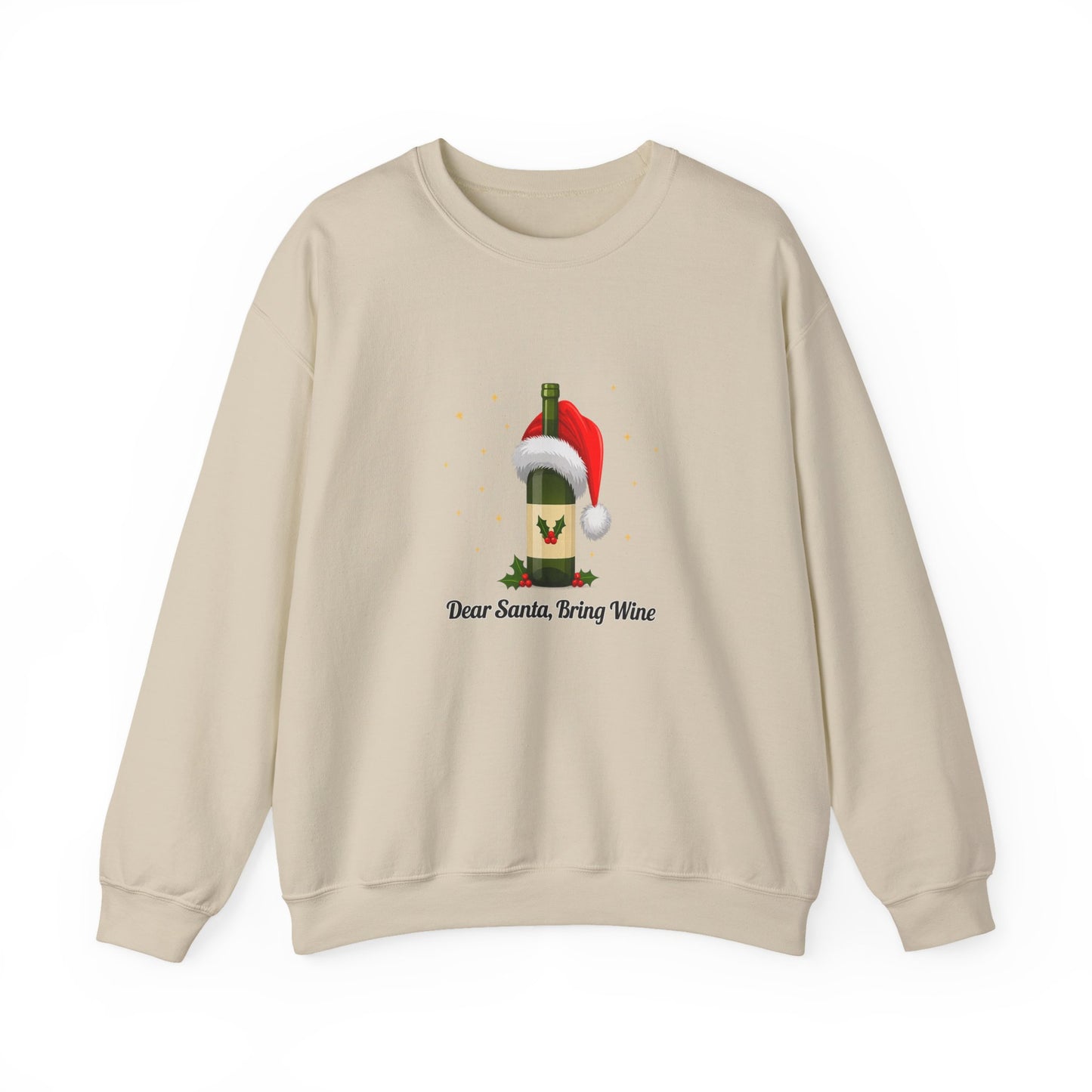 Unisex Heavy Blend™ mw2103 | Dear Santa Bring Wine Christmas Sweatshirt – Funny Holiday Crewneck, Festive Xmas Gift for Wine Lovers