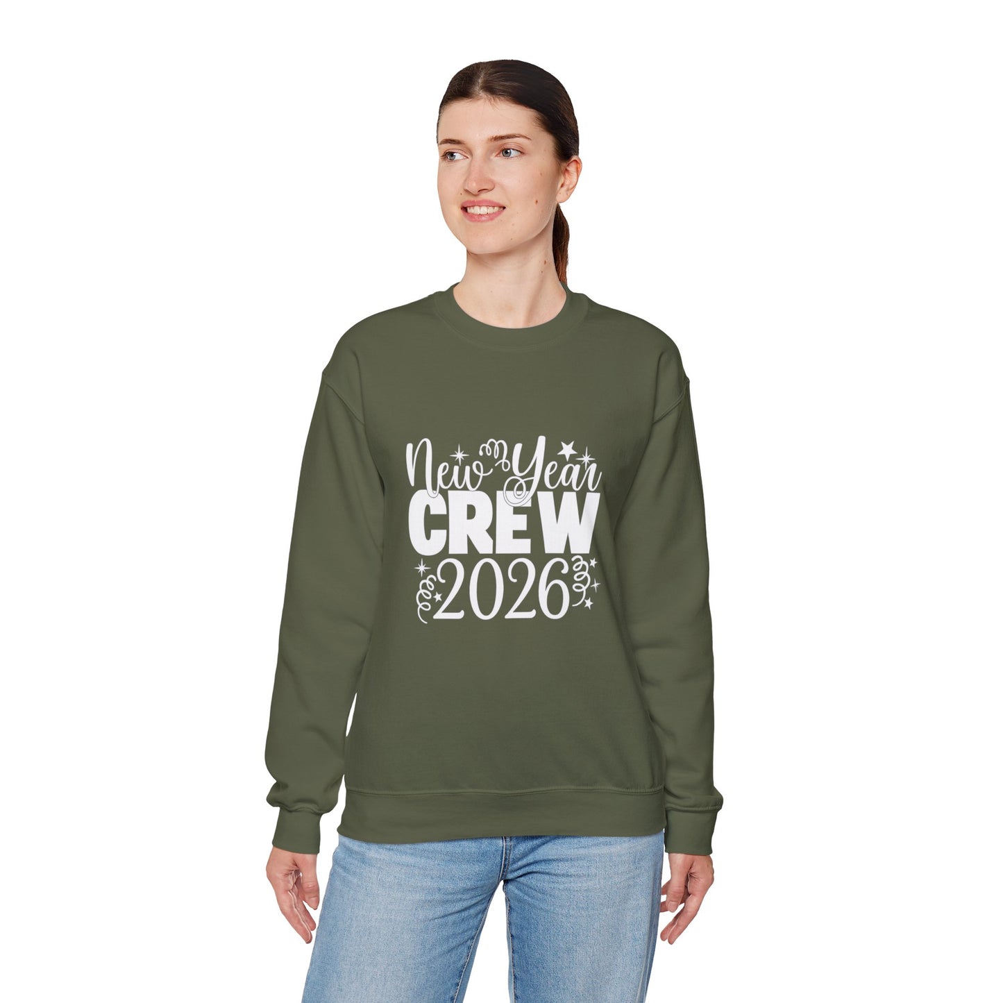 Unisex Heavy Blend™ mw2033 | New Year Crew Sweatshirt – Matching Family Party Outfit | Festive Unisex New Year’s Eve Gift