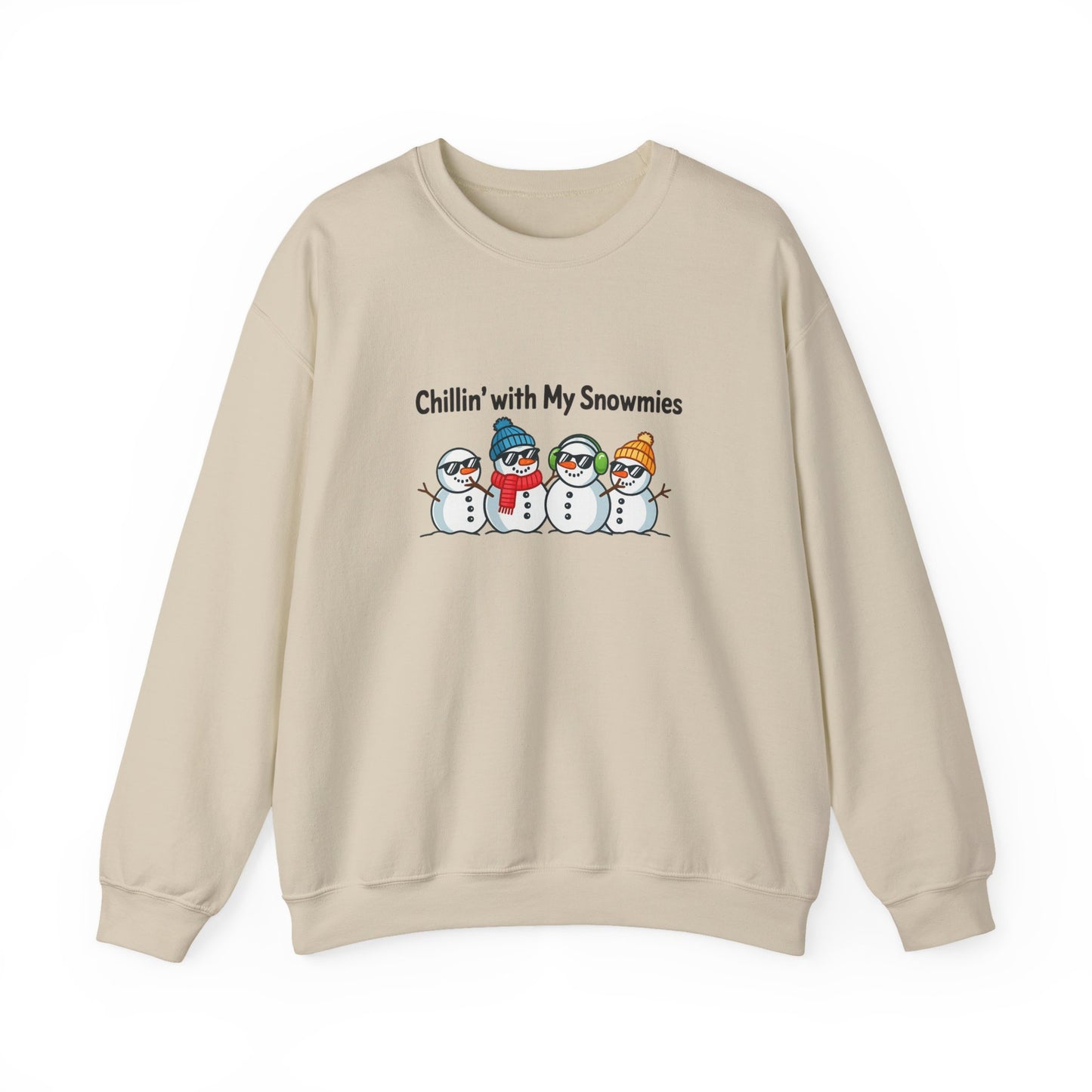 Unisex Heavy Blend™ mw2111 | Chillin’ With My Snowmies Christmas Sweatshirt – Funny Snowman Holiday Crewneck, Cute Winter Xmas Gift
