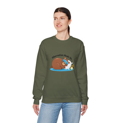 Unisex Heavy Blend™ mw2082 | Hibernation Mode On Bear Sweatshirt – Cozy Winter Sleepy Animal Pullover, Cute Lazy Day Sweater Gift