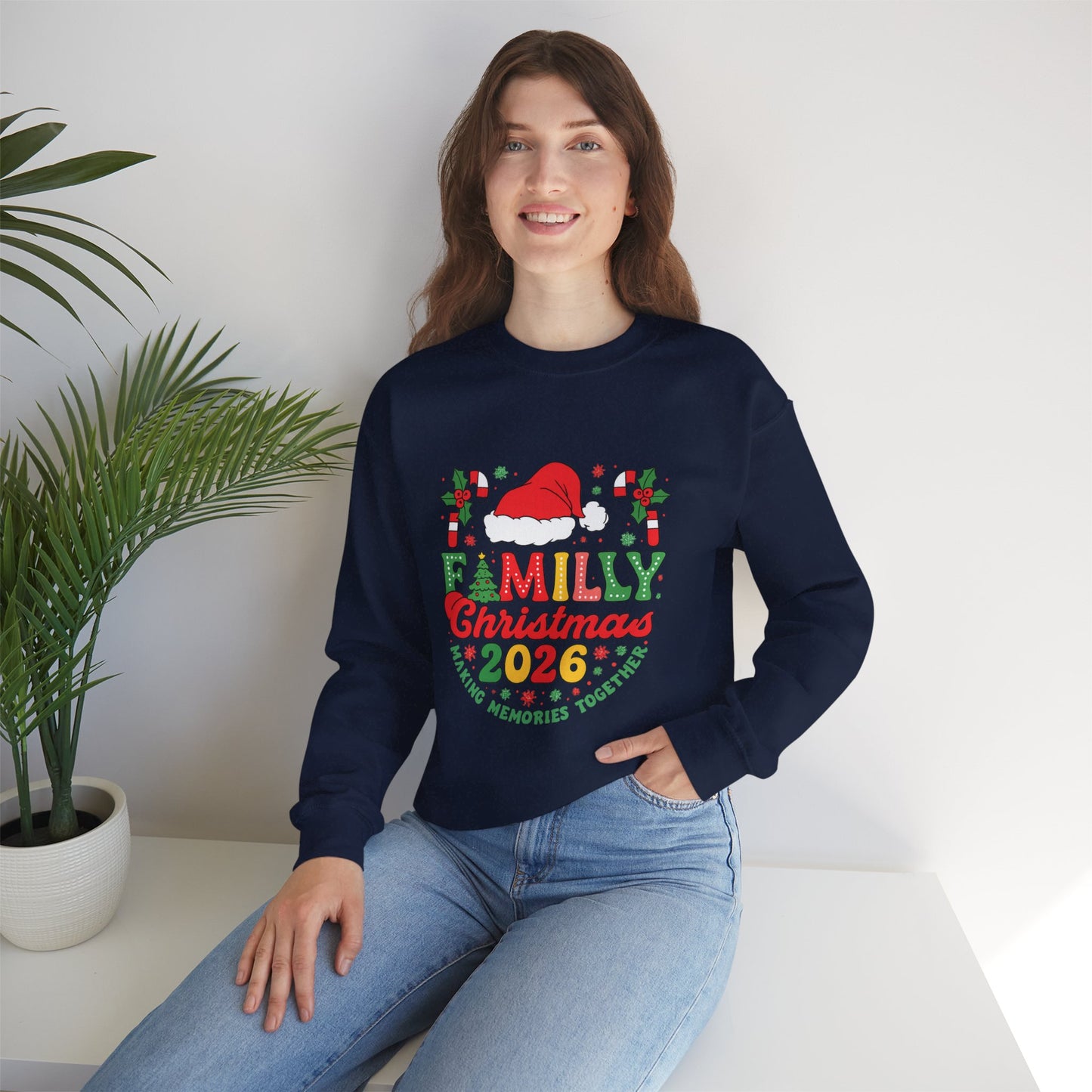 Unisex Heavy Blend™ mw2015 | Family Christmas 2026 Sweatshirt – Matching Holiday Crewneck | Custom Festive Unisex Gift