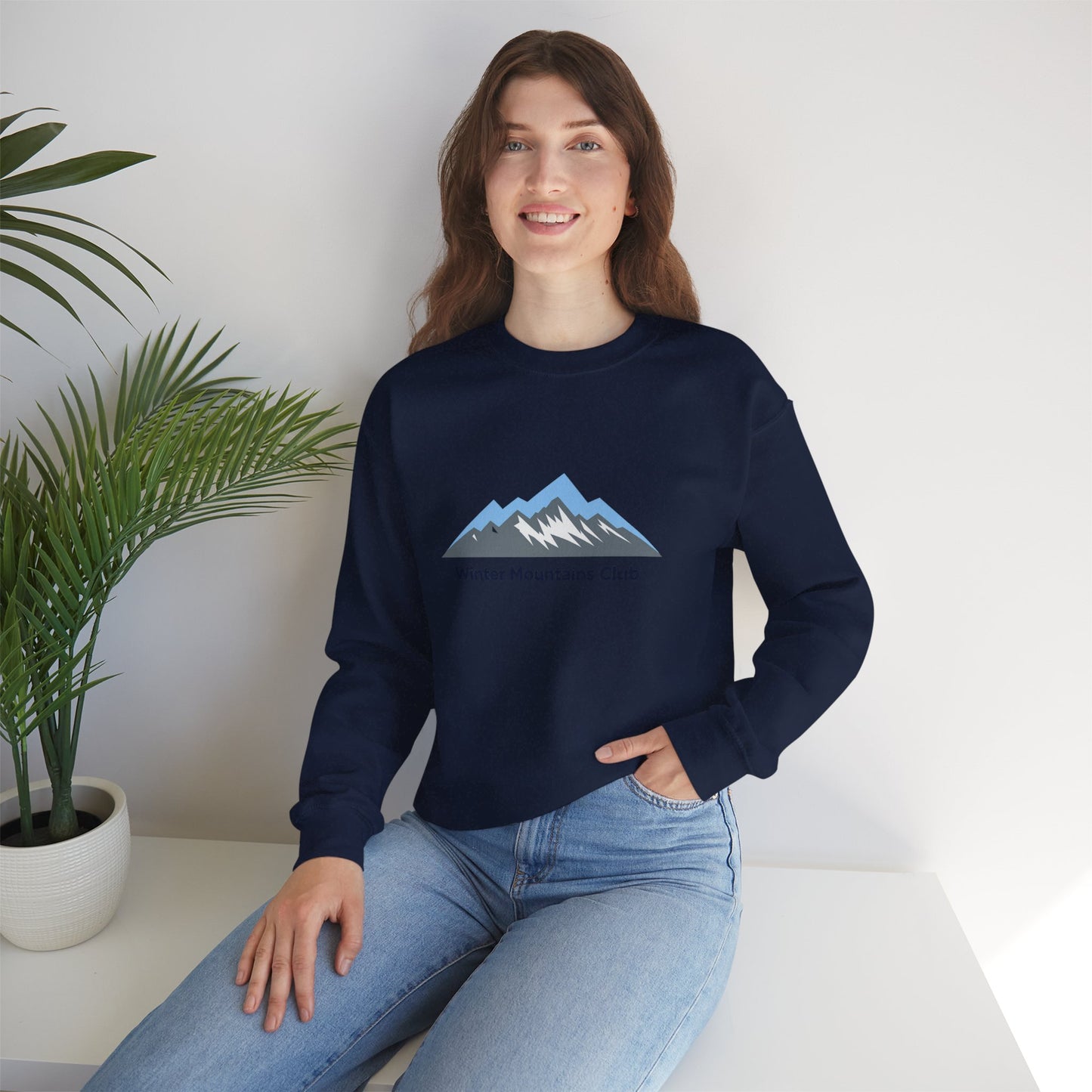 Unisex Heavy Blend™ mw2069 | Winter Mountains Club Sweatshirt – Outdoors Hiking Adventure Crewneck, Cozy Winter Pullover Sweater